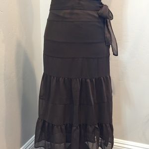 Apt 9 Beautiful Dark Brown Ruffled Skirt